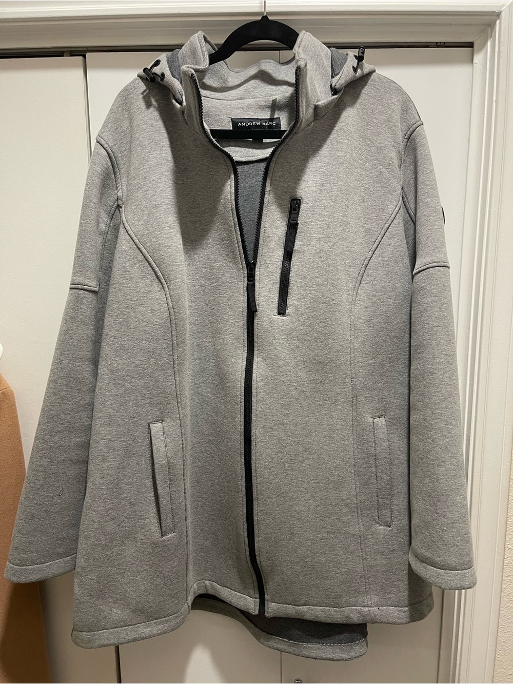 ANDREW MARC full zip scuba jacket with removable hood - 3X